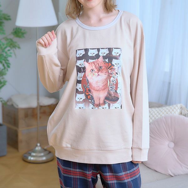 ネルチェック ロゴワッペン付き パジャマ