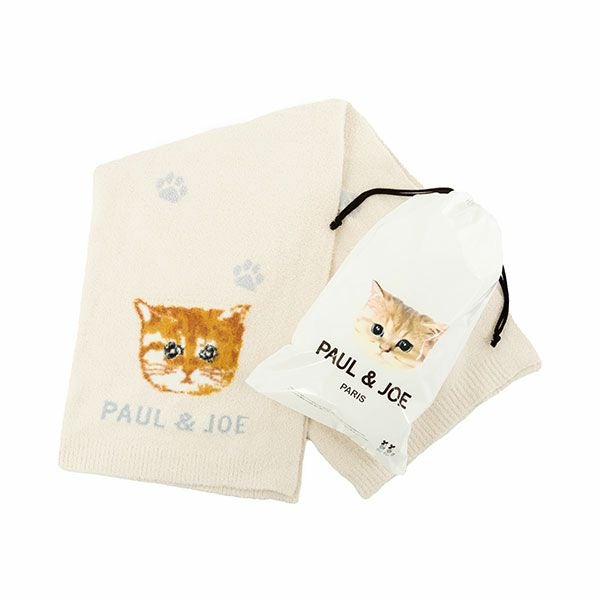 ラッピング済み】ランダム猫足跡ジャガード ブランケット