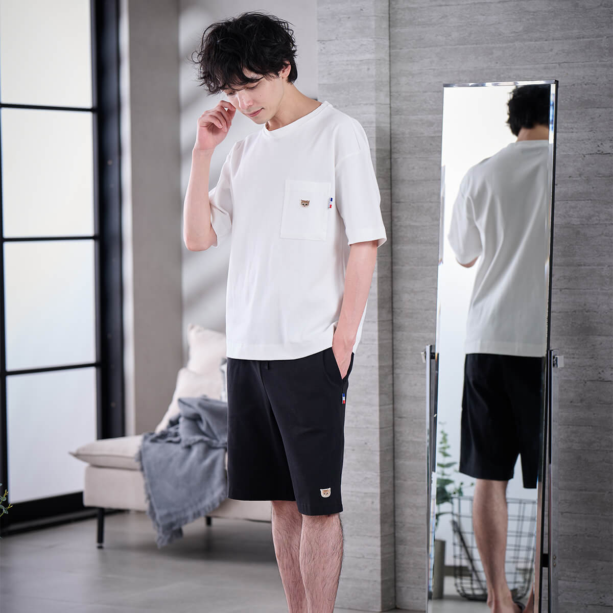 ラッピング済み】【メンズ】ヌネットワッペン トップス＆ハーフパンツ