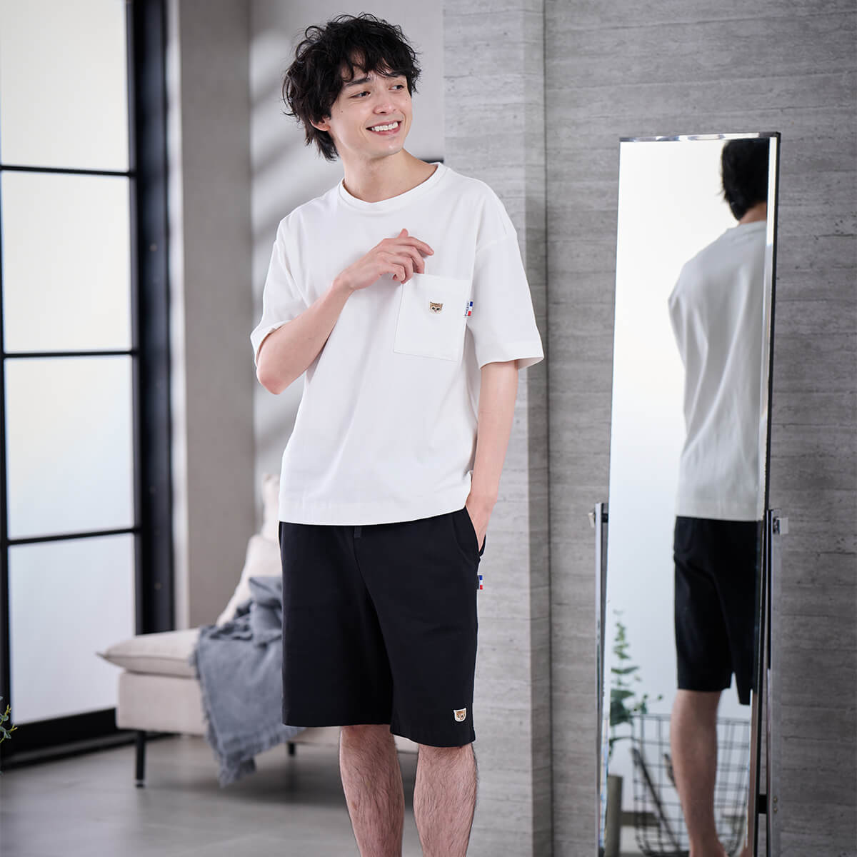ラッピング済み】【メンズ】ヌネットワッペン トップス＆ハーフパンツ