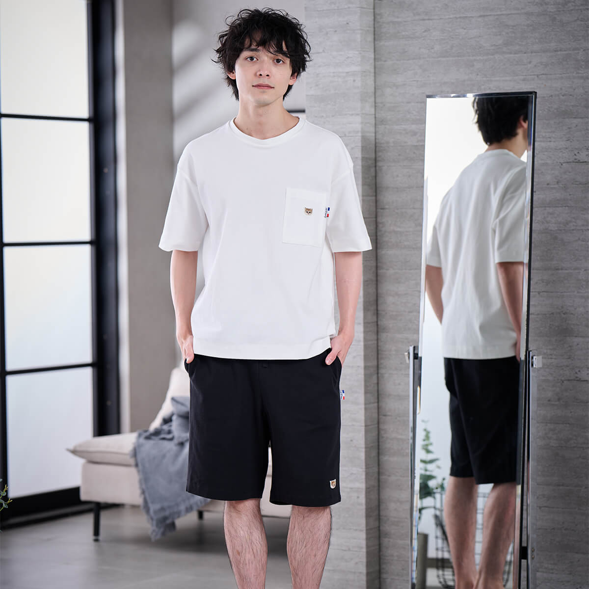 ラッピング済み】【メンズ】ヌネットワッペン トップス＆ハーフパンツ