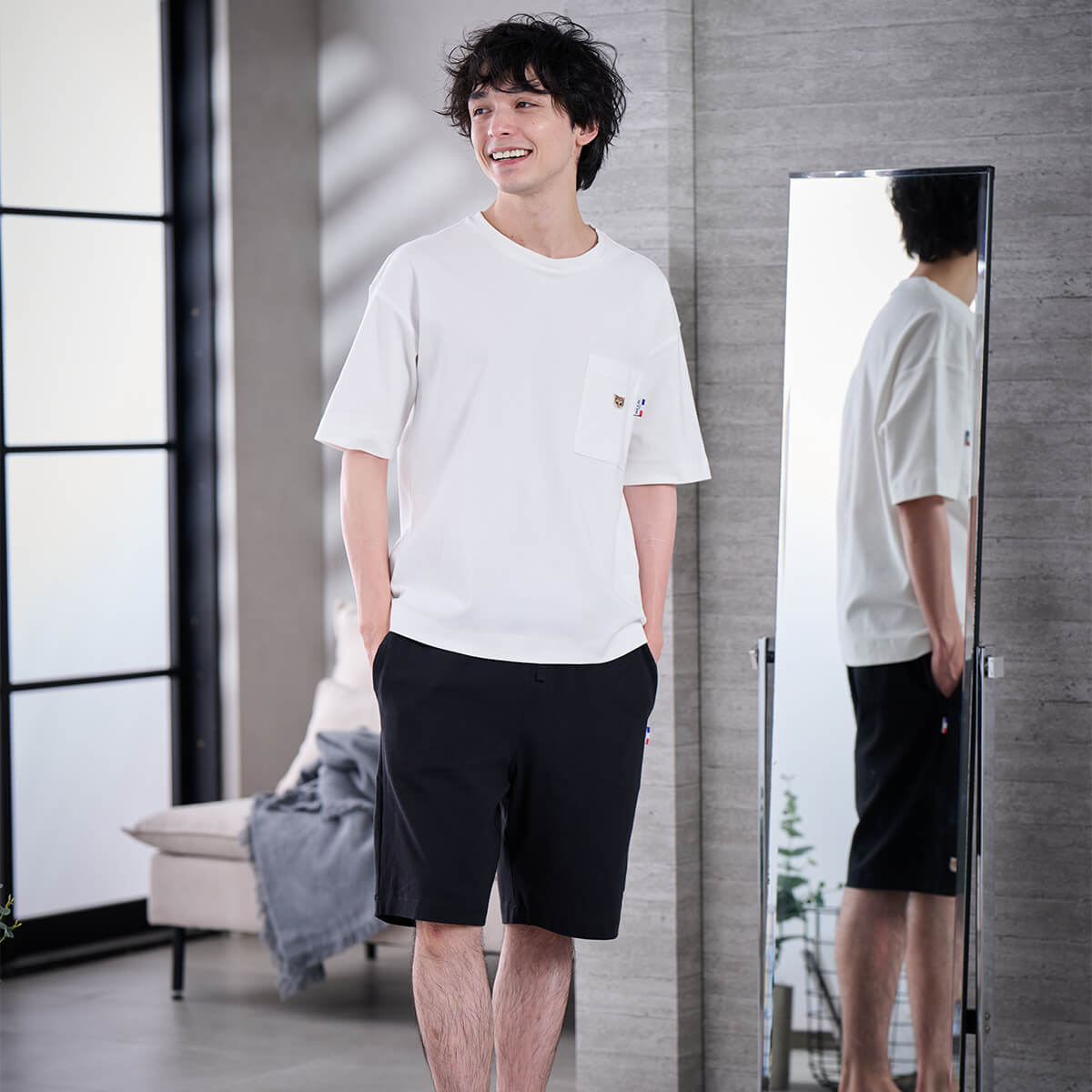 ラッピング済み】【メンズ】ヌネットワッペン トップス＆ハーフパンツ