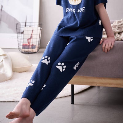 【3月18日限定ポイント10倍】【PAUL&JOE】ランダム猫足跡夏ニットロングパンツ