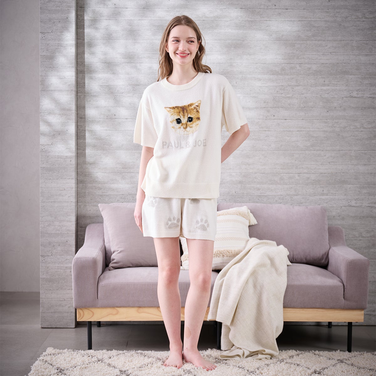 ラッピング済み】ふわふわヌネット 夏ニット プルオーバー＆ランダム猫
